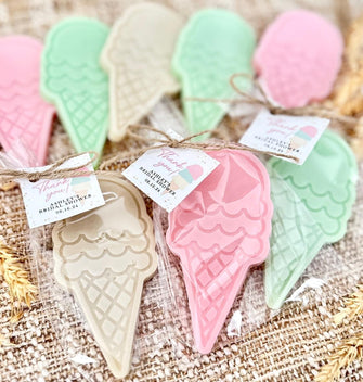 Ice Cream Soap Favors - She's Been Scooped Up Bridal Shower Party Decorations, Birthday Summer Pool Pink Baby Sprinkle Theme Thank You Gift