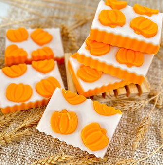 Scented Pumpkin Bar Soap 4 oz - Fall Gifts for Her, Thanksgiving Autumn Orange Home Decor, Friendsgiving Office Client Ideas | HANDCRAFTED