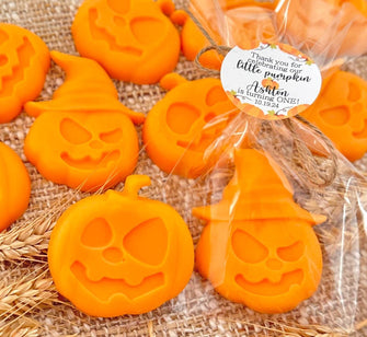 Pumpkin Small Soap Favors - Kids First Birthday Fall Party Gift for Guests in Bulk, Orange Autumn Pumpkin Patch Halloween Thanksgiving Decor