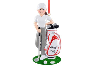 Golf Christmas Ornament - Golf Gifts for Women, 2024 Personalized Golfing Player Female, Custom Golfer Girl Ornament, Golf Stocking Stuffer