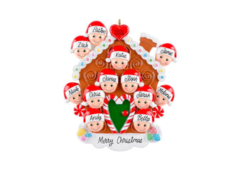 Family Christmas Ornament - 2024 Personalized Gift with Pets Dog Cat Fish, Grandkids Large Big Family of 2 3 4 5 6 7 8 9 10 11 12 People