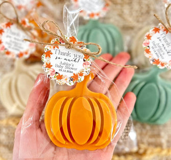 Pumpkin Soap Favors - Fall Baby Shower, Bridal Party Wedding Fall in Love Decor, Autumn Halloween Thanksgiving Theme Gift for Guests in Bulk