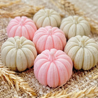 Mini Pink Pumpkin Soaps - Pink and Neutral - Little Pumpkin on Her Way Favors, Baby Girl Shower Gifts for Guests in Bulk, Fall Party Decor