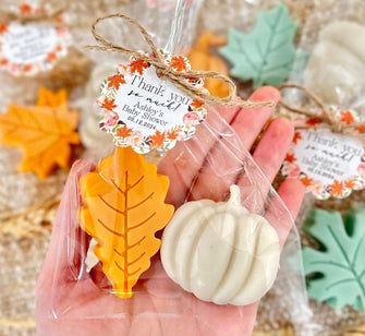 Elegant Fall Soaps - 2 Soaps Per Bag - Baby Shower Favors, Bridal Party Wedding in Love Decor, Autumn Thanksgiving Theme Guest Gifts in Bulk