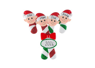 Family Christmas Ornament - 2024 Family of 2 3 4 5 6 Ornament