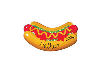 Hot Dog Ornament - Food Ornament 2024 Ornament 2024 -- Personalized