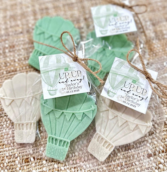 Hot Air Balloon Soap Favors - Baby Shower Decor, Up and Away Birthday Thank You Gift for Guests in Bulk, Girl Party Centerpiece Ideas