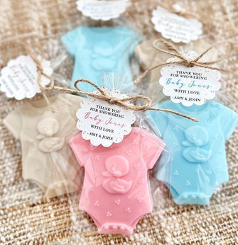 Cute Soap Favors - Baby Shower Bulk Guest Thank You Gifts, Girl Boy Gender Reveal, Babyshower Decor First Birthday Party Oh Baby in Bloom