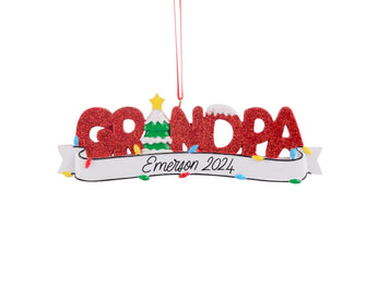 Grandpa Ornament - Grandfather Christmas Gift, 2024 Grandparent Gift, Personalized Grandparent Custom First Christmas New Grandparents Gift