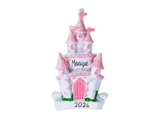 Princess Castle Ornament - Personalized Christmas Ornament for Girl Kids, Custom Gift Stocking Stuffer, 2024 Toddler Girl Princess Ornament