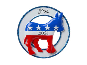 Democrat Donkey Ornament - Politics Ornament 2024 Ornament -- Personalized