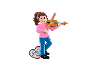 Violin Player Ornament - 2024 Violin Lover Recital Lesson Learning, Girl Boy Kids Personalized Grandkids Christmas Gift Stocking Stuffer