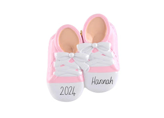 2024 Baby Girl Ornament - Baby's My First Christmas Ornament 2024, Girl Shoes Gift Pink Kids Granddaughter Stocking Stuffer Tree Decorations