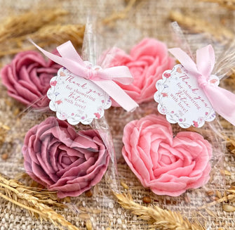 Elegant Peony Soaps - Bridal Shower Favors, Baby Girl in Bloom Party, Bulk Guest Thank You Gift, Pink Floral Boho Wildflower Birthday Decor