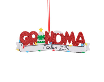 Grandma Ornament - Personalized Custom 2024 Gift Christmas Xmas, Granddaughter First Christmas as Grandma Pregnancy Announcement Grandmother