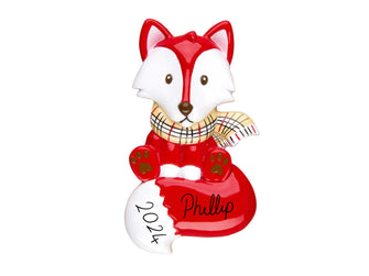 Red Fox Personalized Ornament - Hand Personalized Christmas Ornament, Nursery Fox Christmas Tree Holiday Gift Decor, Custom Fox Lover 2024