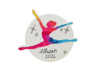 Gymnastics Ornament - Ballerina Dancer Girl Gymnast Ornament, Gymnastics Gift Toddler Christmas Ornament, 2024 Cartwheel Team Coach Kids