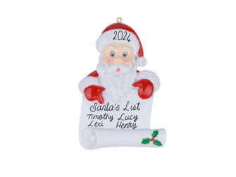 Santa's List Ornament - List Ornament 2024 -- Personalized