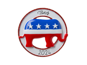 Republican Elephant Ornament - Politics Ornament 2024 Ornament -- Personalized