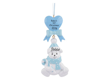 2024 Baby Boy Ornament Personalized - Boy Baby's My First Christmas Ornament, Baby Christmas Teddy Bear Ornament, New Baby Shower Christmas