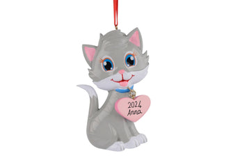 Cat Ornament - 2024 Personalized Cat Kitty Ornament, Kids Toddler Kitty Meow Ornament 2023, Christmas Tree Gift