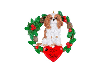 Brown White Dog Ornament - King Charles Cavalier Cocker Spaniel, New Puppy Dog Lover Mom Dad Christmas Yellow White Dog Stocking 2024