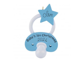 Baby Boy Ornament - Personalized Blue Boy Baby Christmas Ornament Holiday Gift, Boy Baby First Christmas Gift Boy Nursery Decor 2024