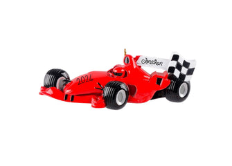 Race Car Ornament - Red Car Driver Racing, Kids Birthday Sports Car Stocking Stuffer Gift for Him Boy Grandson Car Gift Christmas 2024