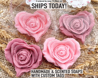 Love Peony Soap Favors in Bulk - Party Guest Gifts, Elegant Flower Soaps, Baby Girl in Bloom Shower Thank You Ideas, Bridal Party Decor