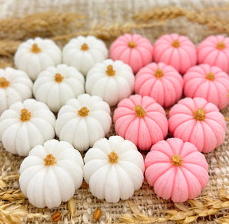 Mini Pumpkin Soaps - Girl Baby Shower Favors Gold Pink White Little Pumpkin Fall Decor Halloween Bridal Shower Wedding Party Bulk Guest Gift