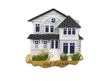 Beach House Ornament - Couple Family Ornament 2024 Ornament -- Personalized