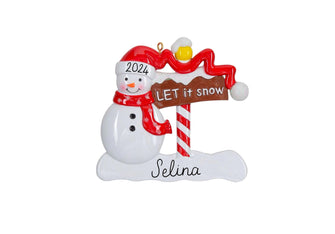 Snowman Let It Snow Ornament - Snow Ornament 2024 Ornament -- Personalized