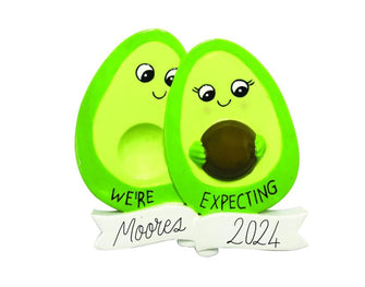 Baby Expecting Pregnant Ornament - Avocado We're Expecting First Baby Christmas Ornament,Pregnancy Gift Announcement, New Pregnant Mom 2024