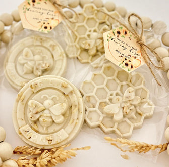 Honey Oatmeal Bee Soaps Mix - Baby Shower Party Favors, Neutral Thank You Bridal Guest Gift Bulk, First Birthday Gender Reveal On Way Theme