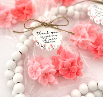 Cherry Blossom Soap Favors - 2 Soaps Per Bag - Flower Party Thank You Gifts, Baby in Bloom Shower Wildflower, Bridal Decor Wedding Theme