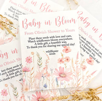 Wildflower Seeds Party Favors - Mix Seeds - Baby in Bloom Shower Girl Decor, Thank You Guest Gifts Bulk, Let Love Grow Flower Garden Party