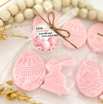 Easter Baby Shower Soap Favors - 2 Soaps Per Bag - Bunny on the Way Party, Rabbit Egg Sprinkle Decor, Girl Boy Thank You Gifts for Guests