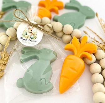 Easter Bunny & Carrot Soap Gifts - Kids Bulk Easter Party, Coworker Decor Rabbit Egg Office, Teacher Pastel Neutral Basket Stuffer Unique