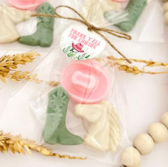 Pink Western Soap Favors - Cowgirl Disco Party Bridal Shower Thank You Gift Bachelorette Sweet 16 Baby Girl First Rodeo Birthday Centerpiece