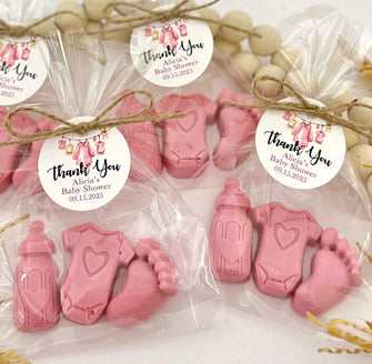 Girl Baby Shower Soap Favors - 3 Mini Soaps Per Bag - Clothesline Party Thank You Gifts, Twin Oh Sprinkle Theme Decor, Centerpiece Ideas