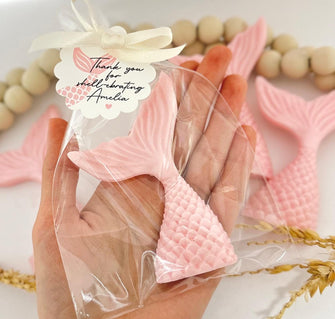Shiny Mermaid Soap Favors - Baby Shower Party Decor, Under the Sea Girl Birthday, Ocean Shell Tail Centerpiece Theme, Thank You Guest Gifts