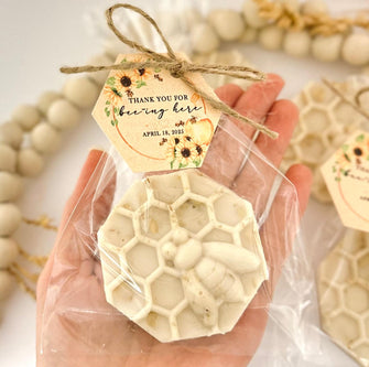 Honey Oatmeal Bee Soap Favors - Baby Shower Party, First Birthday Neutral Thank You Bridal Guest Gift Bulk, Gender Reveal On Way Sweet Theme