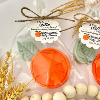 Orange Soap Favors - Little Cutie Baby Shower, Citrus Theme Gender Reveal On the Way Clementine Orange Slice Decor, Thank You Guest Gifts