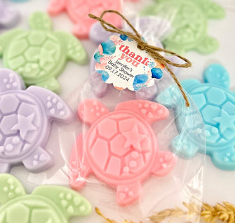 Turtle Soap Favors - Under the Sea Baby Shower Girl, Fish Ocean Nautical Theme First Birthday Party, Beach Thank You Guest Gifts in Bulk
