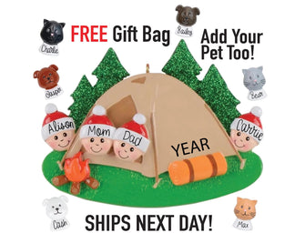 Camping Christmas Ornament - Hiking Tent Camper Family Friend Gift for Her Him, 2025 Personalized Gift Decor, Unique Stocking Stuffer Idea