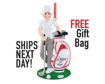 Golf Christmas Ornament - Golf Gifts for Men, 2025 Personalized Golfing Player Male, Custom Golfer Boy Man Ornament, Golf Stocking Stuffer