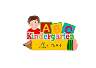 Kindergarten Ornament - 2025 Graduation Kid Back to School Preschool Personalized Christmas Tree Ornament Grandkid Girl Boy Stocking Stuffer