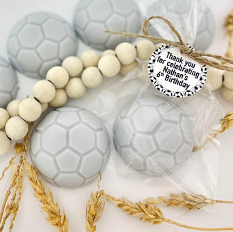 Soccer Ball Soap Favors - Kids Boy Birthday Party, Guest Thank You Gifts Bulk, Sports School College Game Day Team Gift Ideas Themed Decor
