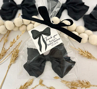 Black Bow Soap Party Favors - Bridal Shower Favors, She's Tying the Knot Wedding, Guest Thank You Gift, Graduation Birthday Baby Shower Idea