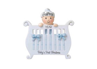 Baby Boy Blue Personalized Christmas Ornament Baby's 1st Christmas, Boy First Christmas Ornament New Baby Ornament Baby Shower Boy Gift 2025
